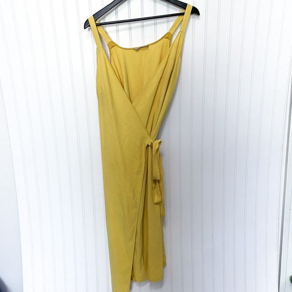 Everlane Yellow Japanese GoWeave Tank Wrap Dress Size 2 - Picture 2 of 5